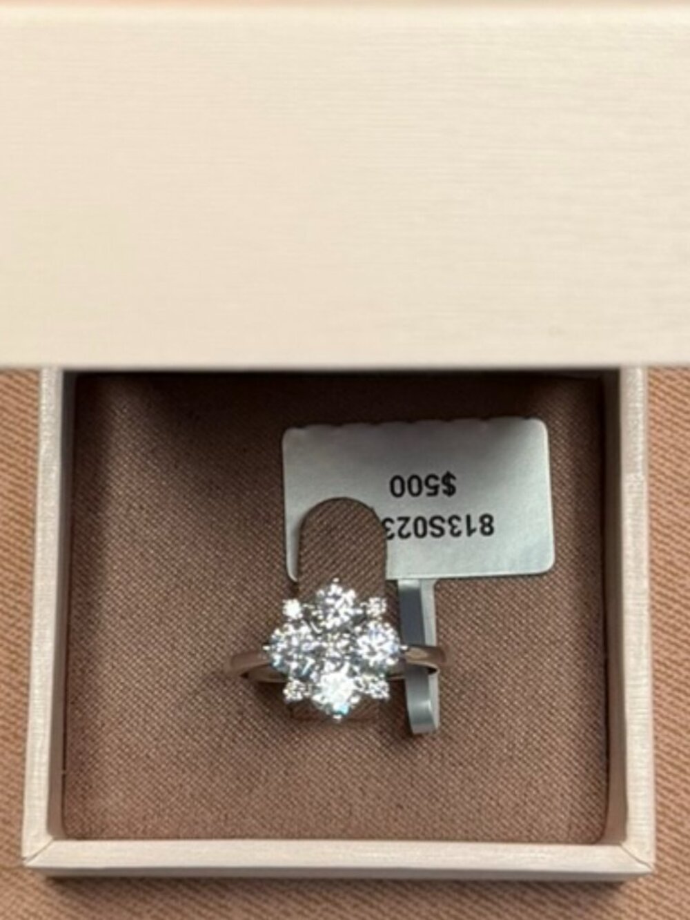 1.8 ct Moissanite .925 Sterling Silver Floral Cluster Ring - Size 7 - Picture 2 of 10